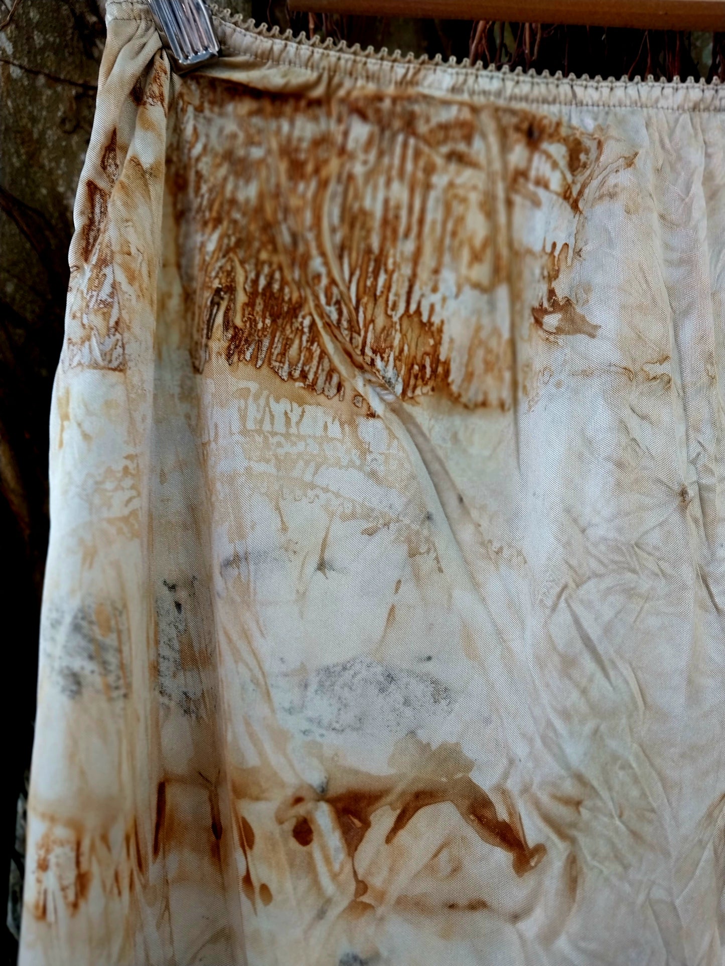 Eco Print Vintage Half Slip Skirt
