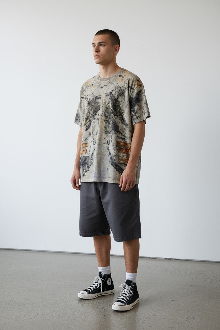 Eco Print T-Shirt L