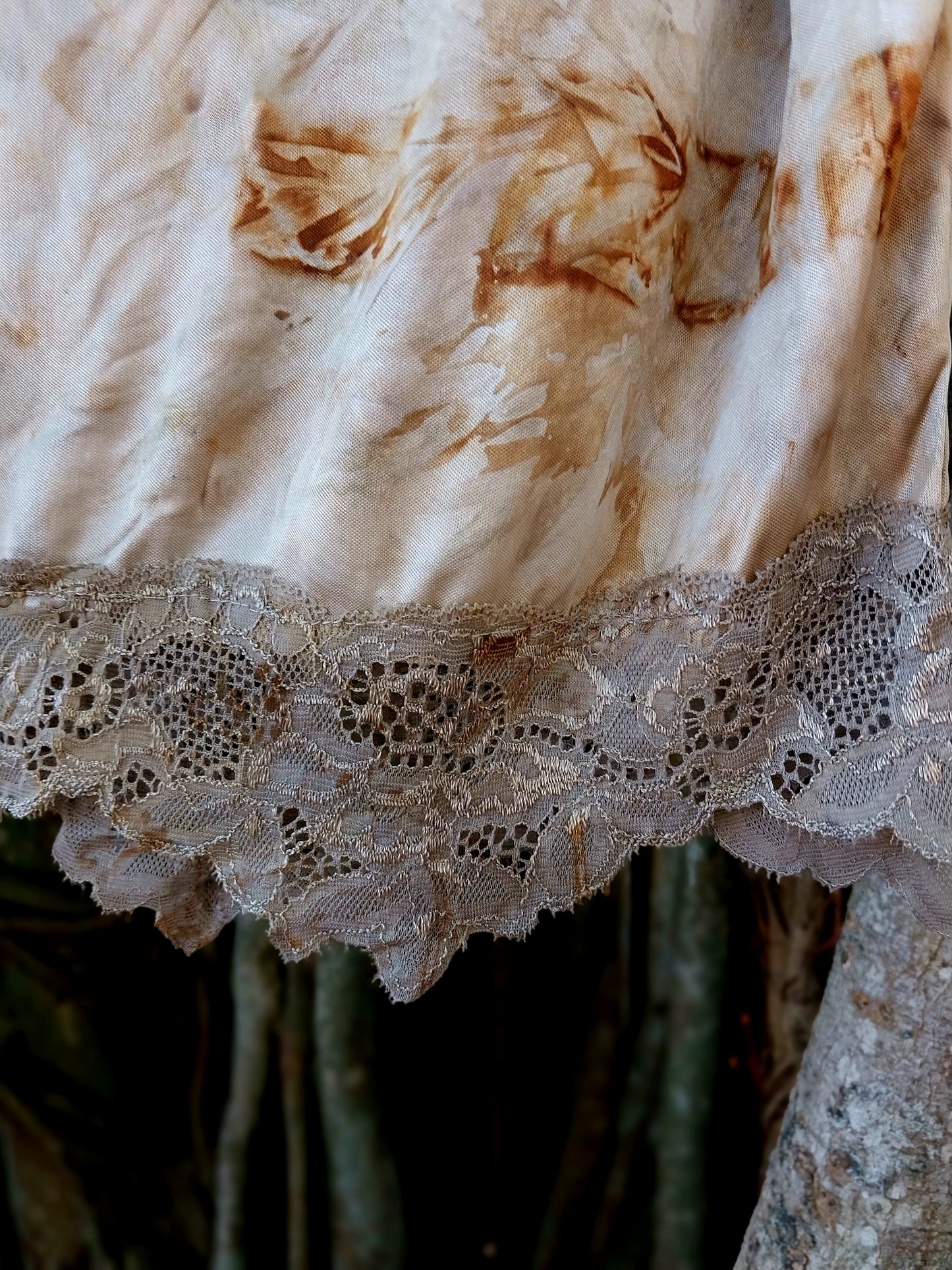 Eco Print Vintage Half Slip Skirt
