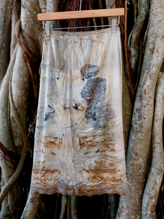 Eco Print Vintage Half Slip Skirt